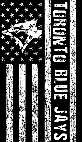 Toronto Blue Jays Black And White American Flag logo iron on paper